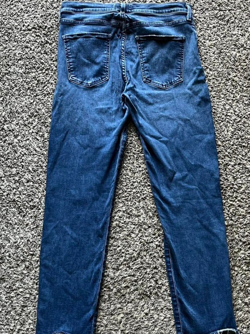 Agolde Blue Denim Straight Leg High Waisted Jeans Size 30 Distressed Feminine - Picture 6 of 7